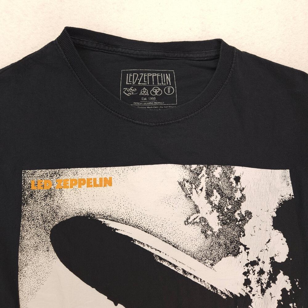 Led Zeppelin Band Graphic Short Sleeve Shirt Adult Mens Size Small S Black White